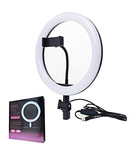 26cm LED Ring Light with Phone Holder | 3 Light Modes, 10 Brightness Levels, USB Powered for Selfie, Makeup & Live