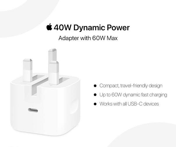 Original 40W PD USB-C Fast Charger Adapter | Dynamic Power 60W Max | Compact Travel Charger for iPhone, Samsung, iPad