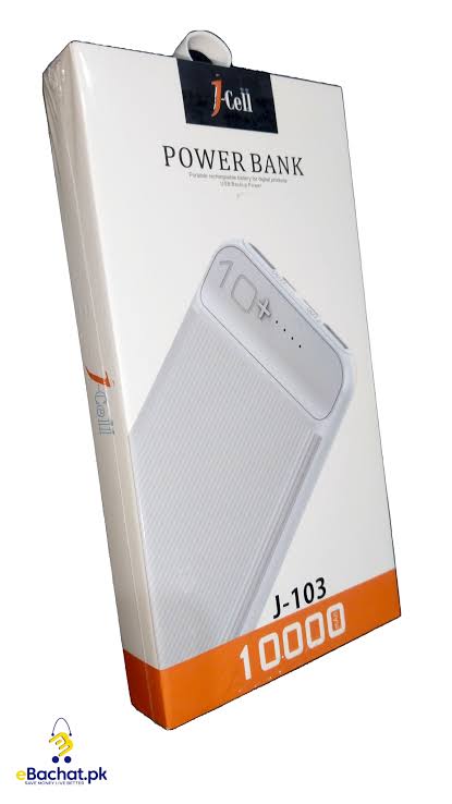 J CELL J-103 Power Bank 10000mAh | Fast Charging Portable Charger with LED Indicator | Original