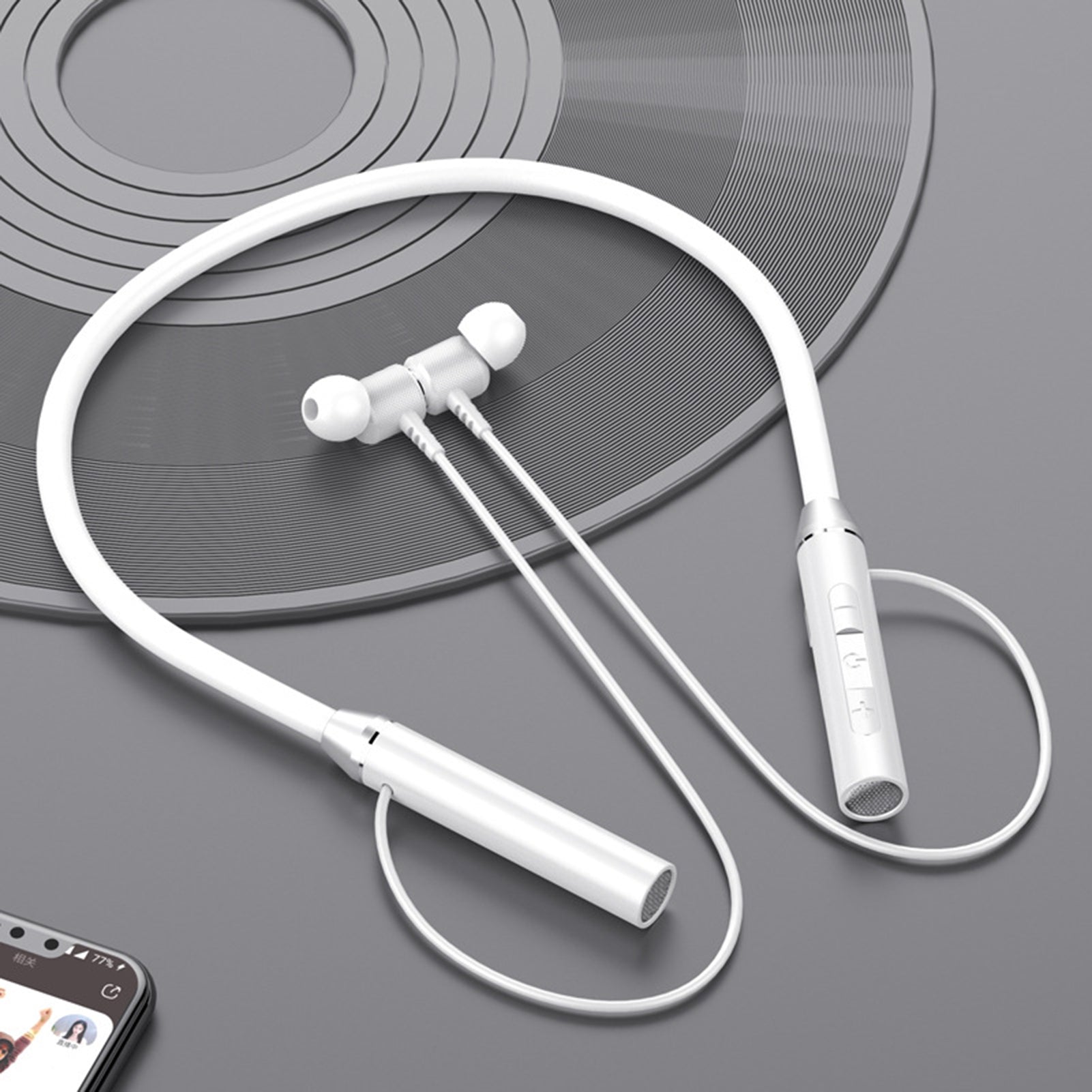 YT-007 Wireless Bluetooth Neckband | 60H Battery + Digital Display + TF Card + Mic