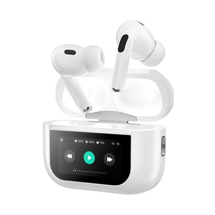 A9 PRO ANC Earbuds with Smart Touch Display | ANC/ENC | 30H Battery | Bluetooth 5.3 | 1 Year Warranty