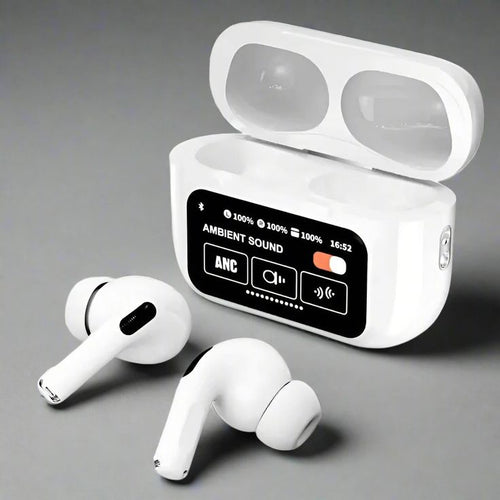 A9 PRO ANC Earbuds with Smart Touch Display | ANC/ENC | 30H Battery | Bluetooth 5.3 | 1 Year Warranty