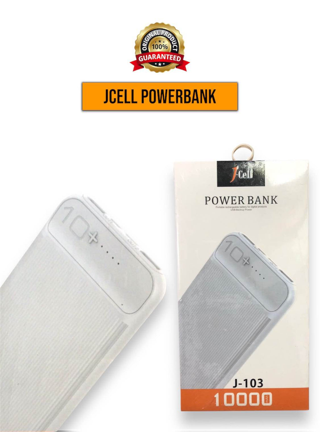J CELL J-103 Power Bank 10000mAh | Fast Charging Portable Charger with LED Indicator | Original